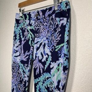 Lilly Pulitzer Kelly Skinny Ankle Pants Textured Swish and Sway Coral Reef 2